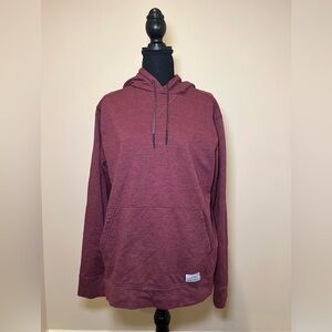 Eddie Bauer Men’s dusky red hoodie sweatshirt with large front pocket. Size Med
